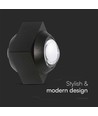 Applique murale LED 2W avec éclairage haut/bas - IP54, noir, COB LED, 4000K, 4x4x4cm
