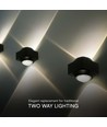 Applique murale LED 2W avec éclairage haut/bas - IP54, noir, COB LED, 4000K, 4x4x4cm