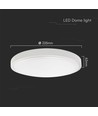 Plafonnier LED 18W - IP44, Ø22,5cm, hauteur : 6,3cm, bordure blanche