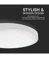 Plafonnier LED 24W - Rond, cadre blanc, IP44
