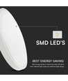 Plafonnier LED 24W - Rond, cadre blanc, IP44