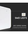 Plafonnier LED 24W, 30x30cm - Carré, bord blanc, IP44, 4000K, source lumineuse incl.
