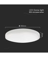 Plafonnier LED 24W avec capteur et télécommande - Ø35cm, 2500lm, IP44, capteur micro-ondes, blanc