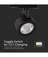 Spot sur rail LED COB 30W - Boîtier noir 3 en 1