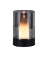 Lampe de table LED 2W rechargeable, variateur à mouvement - Noir/fumé, 3000K, 360 degrés, design élégant