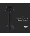 Lampe de table LED 1W rechargeable, 3-en-1 CCT - 5V, 1800mAh, noir, Ø9,5 x 22,5 cm
