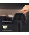 Lampe de table LED 1W rechargeable, 3-en-1 CCT - 5V, 1800mAh, noir, Ø9,5 x 22,5 cm