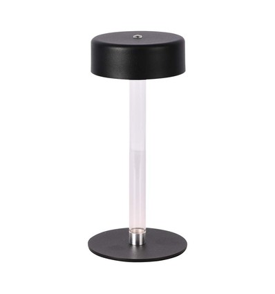 Lampe de table LED 3W rechargeable, 5V - 3-en-1 CCT, dimmable tactile, noir, incl. câble USB