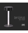 Lampe de table LED 3W rechargeable, 5V - 3-en-1 CCT, dimmable tactile, noir, incl. câble USB