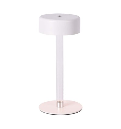 Lampe de table LED 3W - D120x255, 3 en 1, Blanc + Tige centrale transparente