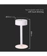 Lampe de table LED 3W - D120x255, 3 en 1, Blanc + Tige centrale transparente