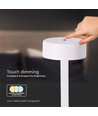 Lampe de table LED 3W - D120x255, 3 en 1, Blanc + Tige centrale transparente