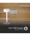 Lampe de table LED 3W - D120x255, 3 en 1, Blanc + Tige centrale transparente