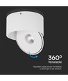 Spot en saillie 28W RA90 - Ø17,8 cm, Hauteur : 8,7 cm, CCT, 3 couleurs de lumière, blanc