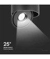 Spot en saillie 28W RA90 - Ø17,8 cm, Hauteur : 8,7 cm, Noir, CCT - 3 couleurs de lumière