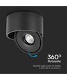 Spot en saillie 28W RA90 - Ø17,8 cm, Hauteur : 8,7 cm, Noir, CCT - 3 couleurs de lumière