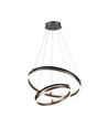 Suspension LED design 50W - Double ring, marron café, 5850lm, 3000K