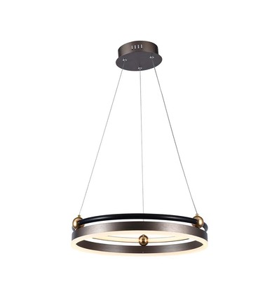 Suspension LED design 20W - Simple anneau, 3000K, couleur café, 2400lm
