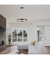 Suspension LED design 20W - Simple anneau, 3000K, couleur café, 2400lm