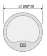 Spot pour meuble Sono60s Ø6cm - 12V DC, Dimensions : Ø6 cm, montage en saillie, capteur, acier brossé