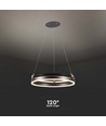 Suspension LED design 20W - Simple anneau, 3000K, couleur café, 2400lm