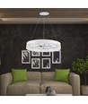 Suspension LED design 25W, Ø50cm - Design anneau, blanc, 3000lm, 3000K, blanc chaud