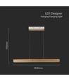 Suspension LED en bois 12W - 4000K, 80cm, source lumineuse incluse