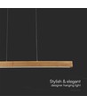 Suspension LED en bois 12W - 4000K, 80cm, source lumineuse incluse