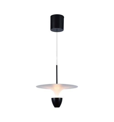 Suspension LED design 9W - 3000K, 1000lm, blanc/noir, hauteur réglable, source lumineuse incluse