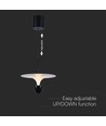 Suspension LED design 9W - 3000K, 1000lm, blanc/noir, hauteur réglable, source lumineuse incluse