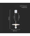 Suspension LED 9W - 30x320x100cm, 1000lm, 3000K, corps blanc/gris