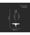 Suspension LED 9W - 1000lm, 3000K, corps blanc-gris, 30x320x100cm
