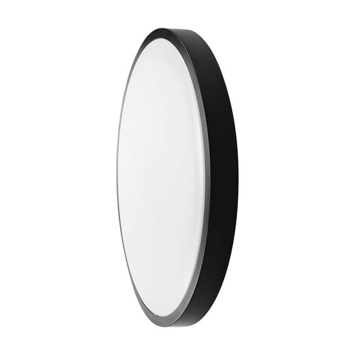 Plafonnier LED 18W - IP44, Ø25cm, bord noir