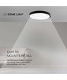 Plafonnier LED 18W - IP44, Ø25cm, bord noir