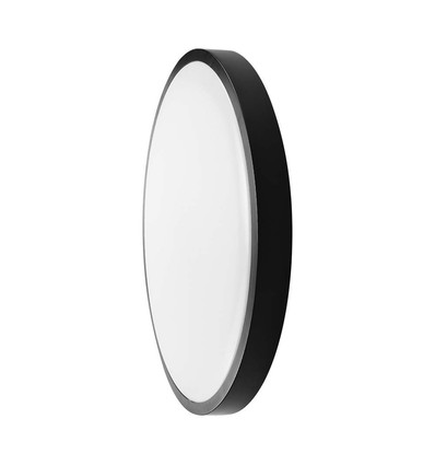 Plafonnier LED 36W à détection - Ø42cm, IP44, bord noir, capteur micro-ondes
