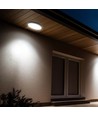 Plafonnier LED 36W à détection - Ø42cm, IP44, bord noir, capteur micro-ondes