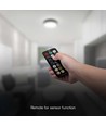 Plafonnier LED 36W à détection - Ø42cm, IP44, bord noir, capteur micro-ondes