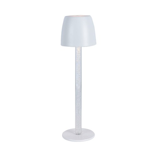 Lampe de table LED rechargeable 3W, touch dimmable - 310lm, 3000K, noir/transparent, hauteur 37cm