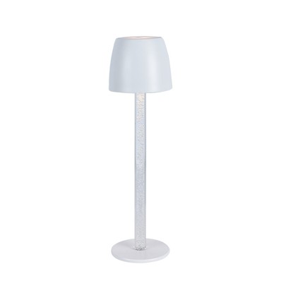 Lampe de table LED rechargeable 3W, touch dimmable - 310lm, 3000K, noir/transparent, hauteur 37cm