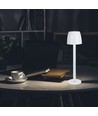 Lampe de table LED rechargeable 3W, touch dimmable - 310lm, 3000K, noir/transparent, hauteur 37cm