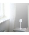 Lampe de table LED rechargeable 3W, touch dimmable - 310lm, 3000K, noir/transparent, hauteur 37cm