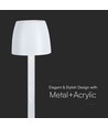 Lampe de table LED rechargeable 3W, touch dimmable - 310lm, 3000K, noir/transparent, hauteur 37cm