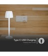 Lampe de table LED rechargeable 3W, touch dimmable - 310lm, 3000K, noir/transparent, hauteur 37cm