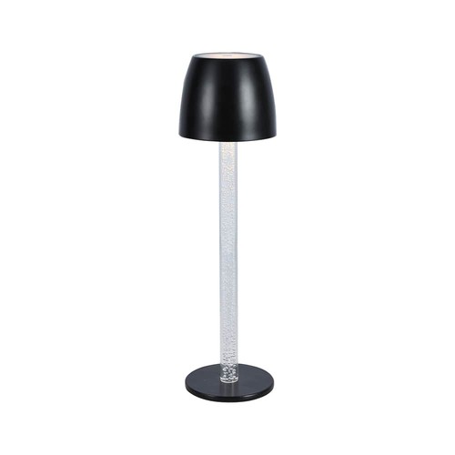 Lampe de table LED rechargeable 3W, touch dimmable - 3000K, 1800mAh, noir, DC 5V