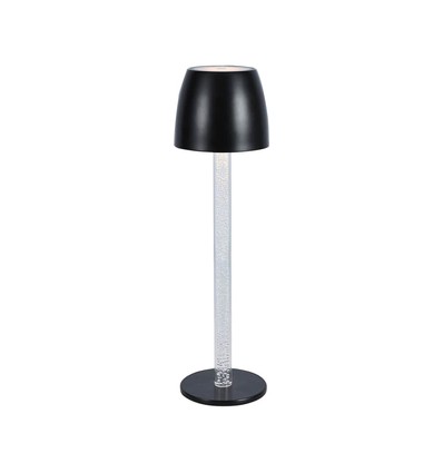 Lampe de table LED rechargeable 3W, touch dimmable - 3000K, 1800mAh, noir, DC 5V