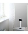 Lampe de table LED rechargeable 3W, touch dimmable - 3000K, 1800mAh, noir, DC 5V