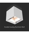 Applique murale LED solaire 9W avec détecteur - Blanc, IP65, détecteur de mouvement PIR, 4000K, COB LED