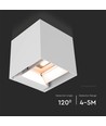 Applique murale LED solaire 9W avec détecteur - Blanc, IP65, détecteur de mouvement PIR, 4000K, COB LED