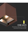 Applique murale solaire 9W - IP65, 4000K, couleur corten, COB, détecteur PIR