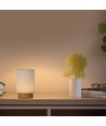 Lampe de table rechargeable V-Tac - Variateur tactile, finition bois, abat-jour beige